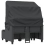 Sofá de jardín 2 plazas con toldo y taburetes ratán PE negro by , Outdoor sofas - Ref: Foro24-365781, Price: 273,07 €, Discou...