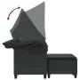 Gartensofa für 2 Personen mit Markise und Hockern aus schwarzem PE-Rattan. von , Outdoor-Sofas - Ref: Foro24-365781, Preis: 3...