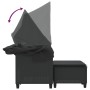 Sofá de jardín 2 plazas con toldo y taburetes ratán PE negro by , Outdoor sofas - Ref: Foro24-365781, Price: 273,07 €, Discou...