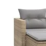 2 seater garden sofa with awning and beige PE rattan stools by , Outdoor sofas - Ref: Foro24-365795, Price: 273,39 €, Discoun...
