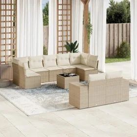 Garden sofa set with beige cushions 10 pieces synthetic rattan by , Garden sets - Ref: Foro24-3255365, Price: 725,60 €, Disco...