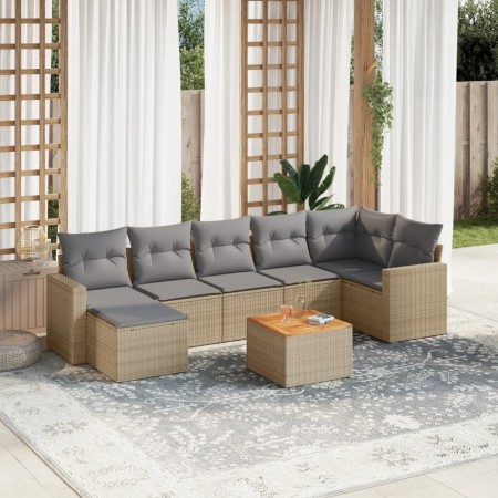Garden sofa set with beige cushions 8 pcs PE rattan by , Modular outdoor sofas - Ref: Foro24-3224232, Price: 472,20 €, Discou...