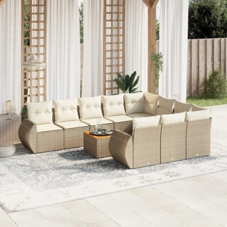11-piece garden sofa set with beige synthetic rattan cushions by , Garden sets - Ref: Foro24-3257514, Price: 790,34 €, Discou...