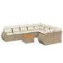 Garden sofa set with beige cushions 10 pieces synthetic rattan by , Garden sets - Ref: Foro24-3257493, Price: 719,18 €, Disco...