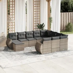 11-piece garden sofa set and gray synthetic rattan cushions by , Garden sets - Ref: Foro24-3257523, Price: 719,95 €, Discount: %