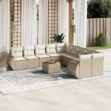 11-piece garden sofa set with beige synthetic rattan cushions by , Garden sets - Ref: Foro24-3257528, Price: 790,34 €, Discou...