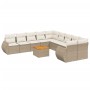11-teiliges Gartensofa-Set mit beigen synthetischen Rattankissen von , Gartensets - Ref: Foro24-3257528, Preis: 763,26 €, Rab...