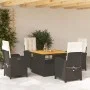 5-teiliges Gartenmöbel-Set mit schwarzen synthetischen Rattankissen von , Gartensets - Ref: Foro24-3277317, Preis: 607,69 €, ...