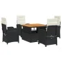5-teiliges Gartenmöbel-Set mit schwarzen synthetischen Rattankissen von , Gartensets - Ref: Foro24-3277317, Preis: 607,69 €, ...
