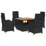 Set de muebles jardín 5 pzas con cojines ratán sintético negro de , Conjuntos de jardín - Ref: Foro24-3277329, Precio: 605,12...