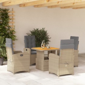 Set comedor de jardín 5 pzas con cojines ratán sintético beige de , Conjuntos de jardín - Ref: Foro24-3277362, Precio: 589,31...