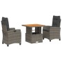 3-teilige Garten-Essgruppe mit grauen synthetischen Rattankissen von , Gartensets - Ref: Foro24-3277397, Preis: 346,12 €, Rab...