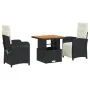 Set comedor de jardín 3 pzas con cojines ratán sintético negro de , Conjuntos de jardín - Ref: Foro24-3277315, Precio: 363,36...
