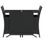 Tisch und Stühle mit Kissen, 3 Stück, schwarzes synthetisches Rattan von , Gartensets - Ref: Foro24-365116, Preis: 186,44 €, ...