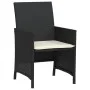 Table and chairs with cushions 3 pieces black synthetic rattan by , Garden sets - Ref: Foro24-365116, Price: 189,99 €, Discou...