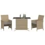 Garden chairs and table 3 pieces synthetic rattan beige cushion by , Garden sets - Ref: Foro24-365121, Price: 185,25 €, Disco...