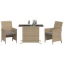 Gartenstühle und Tisch 3 Stück synthetisches Rattan beige Kissen von , Gartensets - Ref: Foro24-365121, Preis: 189,38 €, Raba...