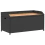 Bench with storage acacia wood PE rattan black 100x50x52 cm by , garden benches - Ref: Foro24-365949, Price: 141,36 €, Discou...