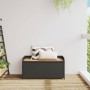 Bank mit Aufbewahrung Akazienholz PE Rattan schwarz 100x50x52 cm von , Gartenbänke - Ref: Foro24-365949, Preis: 133,12 €, Rab...