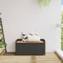 Bench with storage acacia wood PE rattan black 100x50x52 cm by , garden benches - Ref: Foro24-365949, Price: 141,36 €, Discou...