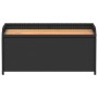 Bank mit Aufbewahrung Akazienholz PE Rattan schwarz 100x50x52 cm von , Gartenbänke - Ref: Foro24-365949, Preis: 133,12 €, Rab...