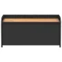 Bench with storage acacia wood PE rattan black 100x50x52 cm by , garden benches - Ref: Foro24-365949, Price: 141,36 €, Discou...