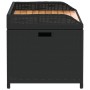 Bank mit Aufbewahrung Akazienholz PE Rattan schwarz 100x50x52 cm von , Gartenbänke - Ref: Foro24-365949, Preis: 133,12 €, Rab...