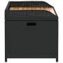 Bench with storage acacia wood PE rattan black 100x50x52 cm by , garden benches - Ref: Foro24-365949, Price: 141,36 €, Discou...
