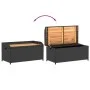 Bench with storage acacia wood PE rattan black 100x50x52 cm by , garden benches - Ref: Foro24-365949, Price: 141,36 €, Discou...