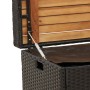 Bank mit Aufbewahrung Akazienholz PE Rattan schwarz 100x50x52 cm von , Gartenbänke - Ref: Foro24-365949, Preis: 133,12 €, Rab...