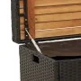 Bench with storage acacia wood PE rattan black 100x50x52 cm by , garden benches - Ref: Foro24-365949, Price: 141,36 €, Discou...