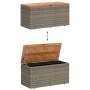 Garten-Aufbewahrungsbox aus grauem Rattan-Akazienholz, 110 x 50 x 54 cm von , Aufbewahrungsboxen für den Außenbereich - Ref: ...