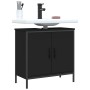 Armario para lavabo de baño madera ingeniería negro 60x30x60 cm