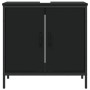 Armario para lavabo de baño madera ingeniería negro 60x30x60 cm