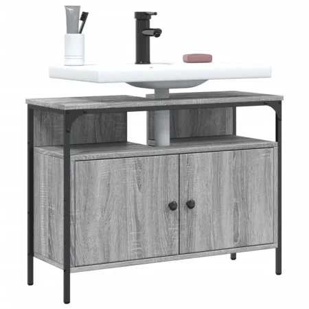 Armario lavabo baño madera ingeniería gris Sonoma 80x30x60 cm de , Tocadores de baño - Ref: Foro24-842444, Precio: 68,27 €, D...