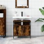 Engineered wood bathroom sink cabinet smoked oak 60x30x60 cm by , Dressing tables - Ref: Foro24-842438, Price: 50,58 €, Disco...