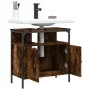 Waschbeckenschrank aus Holzwerkstoff, geräucherte Eiche, 60 x 30 x 60 cm von , Schminktische - Ref: Foro24-842438, Preis: 49,...