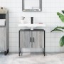 Armario lavabo baño madera ingeniería gris Sonoma 60x33x60 cm