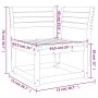 Garten-Ecksofa aus massivem Kiefernholz 73x73x78 cm von , Outdoor-Sofas - Ref: Foro24-844664, Preis: 60,89 €, Rabatt: %