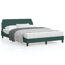 Estructura cama con cabecero terciopelo verde oscuro 140x190 cm de , Camas y somieres - Ref: Foro24-373175, Precio: 150,90 €,...