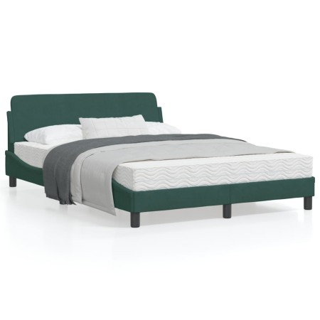 Dunkelgrüner Samtbettrahmen mit Kopfteil 140x190 cm von , Betten und Lattenroste - Ref: Foro24-373175, Preis: 153,44 €, Rabat...