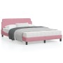 Estructura de cama con cabecero de terciopelo rosa 140x190 cm de , Camas y somieres - Ref: Foro24-373177, Precio: 168,53 €, D...