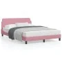 Rosa Samtbettgestell mit Kopfteil 140x190 cm von , Betten und Lattenroste - Ref: Foro24-373177, Preis: 166,52 €, Rabatt: %