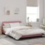 Rosa Samtbettgestell mit Kopfteil 140x190 cm von , Betten und Lattenroste - Ref: Foro24-373177, Preis: 166,52 €, Rabatt: %