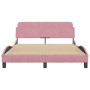 Estructura de cama con cabecero de terciopelo rosa 140x190 cm de , Camas y somieres - Ref: Foro24-373177, Precio: 168,53 €, D...