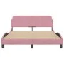 Rosa Samtbettgestell mit Kopfteil 140x190 cm von , Betten und Lattenroste - Ref: Foro24-373177, Preis: 166,52 €, Rabatt: %