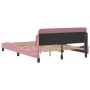 Estructura de cama con cabecero de terciopelo rosa 140x190 cm de , Camas y somieres - Ref: Foro24-373177, Precio: 168,53 €, D...
