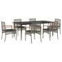 Garden dining set 7 pieces and gray synthetic rattan cushions by , Garden sets - Ref: Foro24-3213615, Price: 533,88 €, Discou...