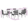 Garten-Essgruppe 7-teilig und graue synthetische Rattankissen von , Gartensets - Ref: Foro24-3213615, Preis: 558,52 €, Rabatt: %