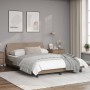 Bettgestell mit Kopfteil aus Cappuccino-Kunstleder, 140 x 190 cm von , Betten und Lattenroste - Ref: Foro24-373182, Preis: 14...